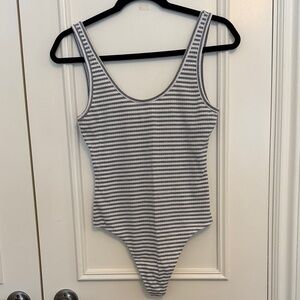 Wilfred Free Gray and White Striped Top